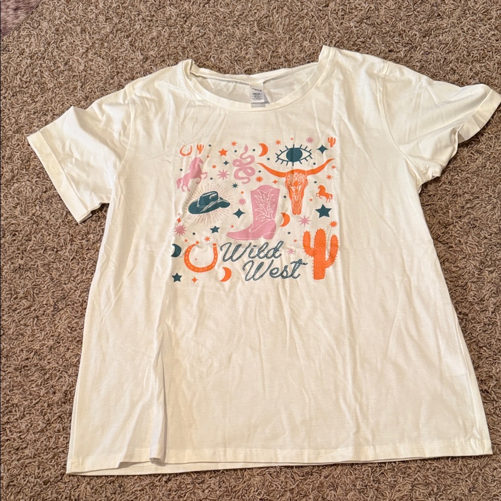 Daisy Wild West Women’s T-Shirt - Cream, Orange, Blue